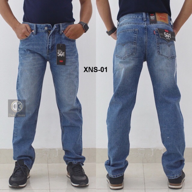 Quần Jean Ống Suông Nam Xanh XNS-01, Quần Jean Nam Vải Không Co Giãn, DOKI | BigBuy360 - bigbuy360.vn