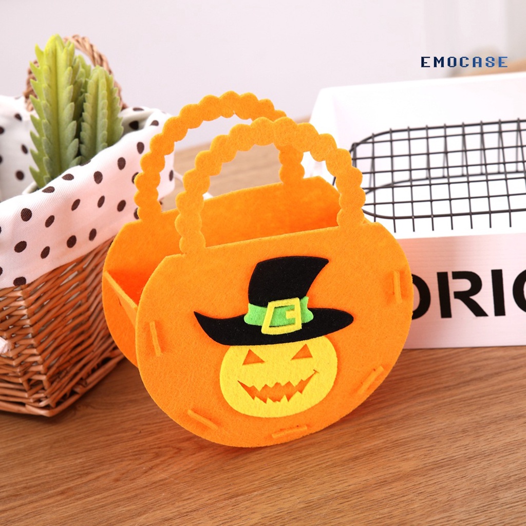 Túi Đựng Kẹo Bằng Vải Không Dệt Họa Tiết Bí Ngô Sáng Tạo