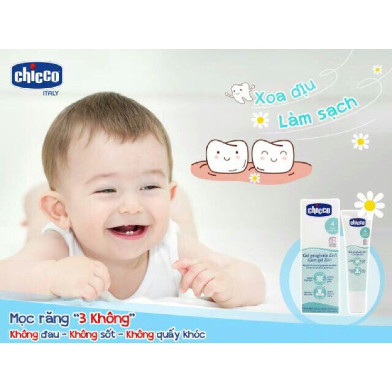 Gel Bôi Lợi (Nướu) Giảm Sưng Đau Khi Mọc Răng Chicco Chính Hãng Nhập Khẩu Nhật