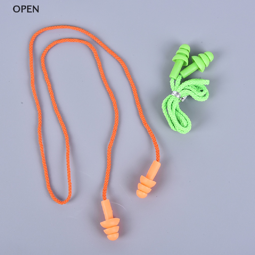 Nút Bịt Tai Giảm Tiếng Ồn Bằng Silicone Kèm Dây Đeo Tiện Dụng Khi Đi Bơi
