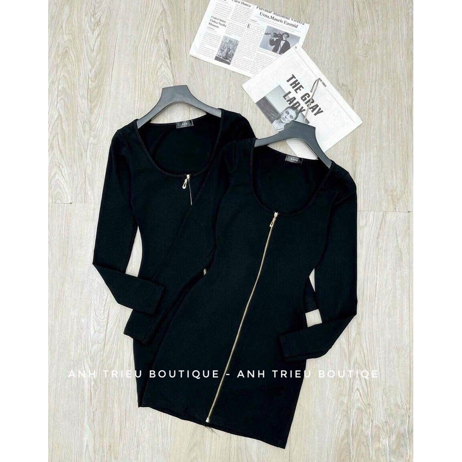Váy Ôm Body Khóa Thun Zip Hàn Quốc Siêu Co Dãn Cao Cấp | BigBuy360 - bigbuy360.vn
