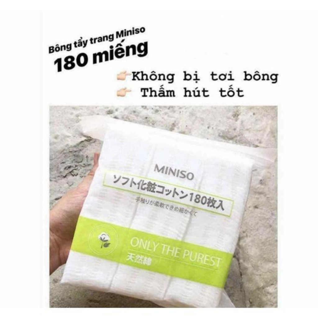 Bông Tẩy Trang Miniso 180 Miếng nhật bản – Only The Purest