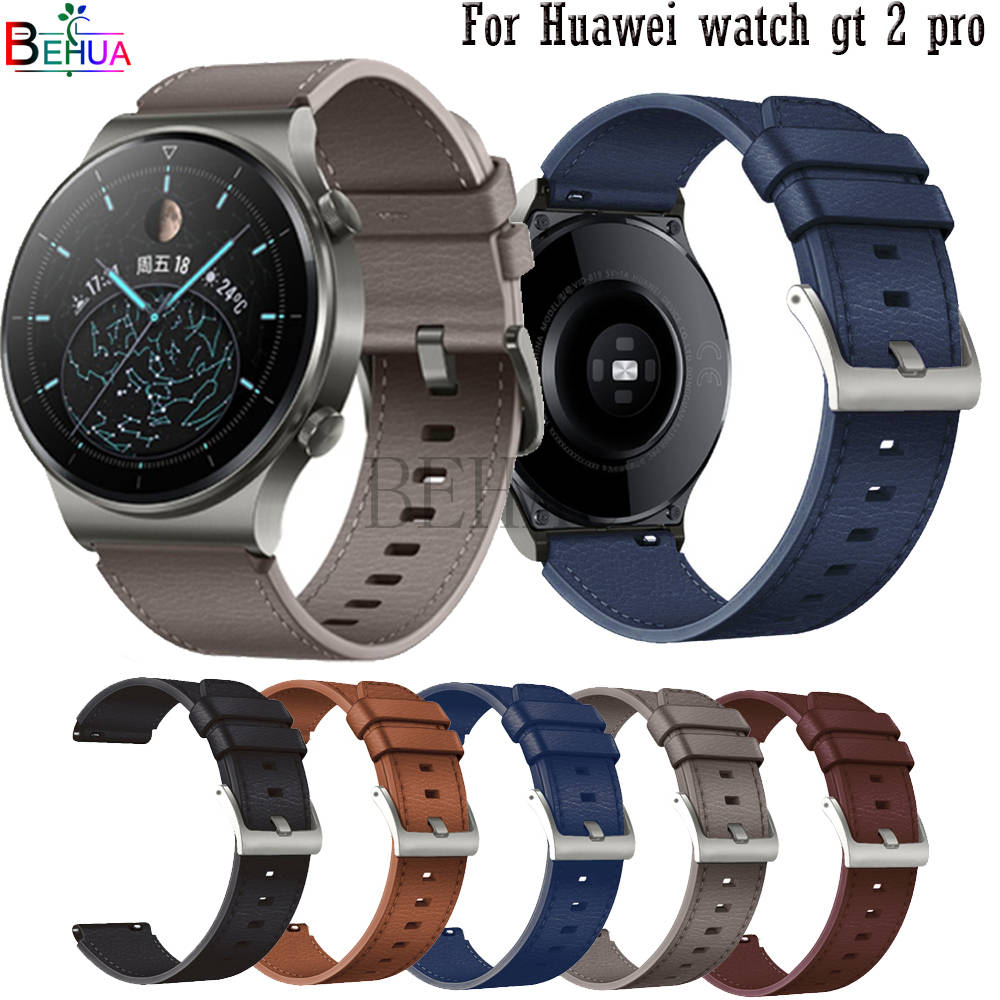 Dây Đeo Bằng Da Thật 22mm Cho Đồng Hồ Huawei Watch Gt 2 Pro Samsung Galaxy Watch 3 45mm