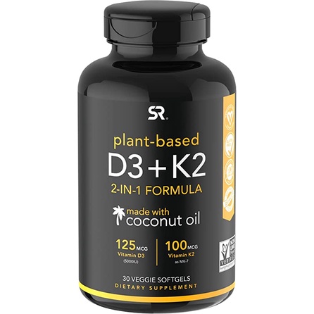 Vitamin K2 D3 Sports Research, Vitamin K2D3  5000iu Vitamin D with 100mcg Mk7 60 viên mẫu mới nhất date 03.2026
