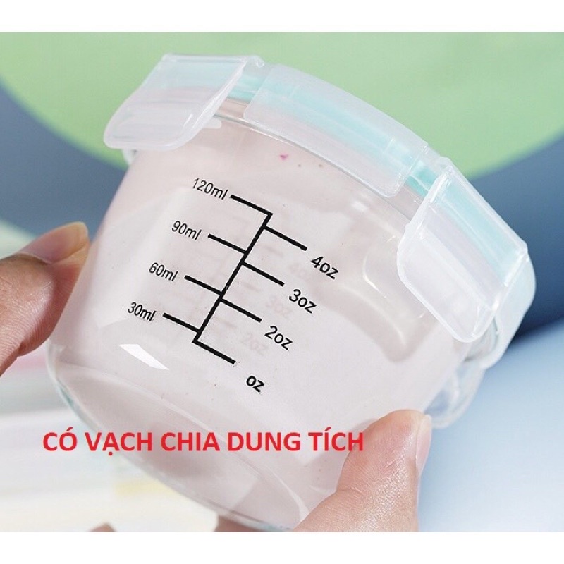 Hộp Trữ Thức Ăn, Cốc Nấu Cháo Thuỷ Tinh Cao Cấp Chịu Nhiệt An Toàn