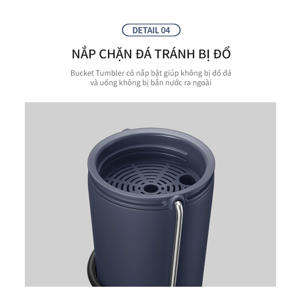 Bình Giữ Nhiệt Có Ống Hút Lock&Lock Bucket Tumbler With Straw LHC4268 540ml - Hàng Chính Hãng