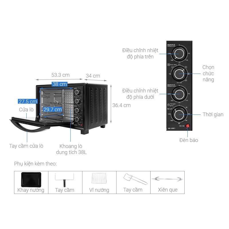 Lò nướng Panasonic NB-H3801KRA NLS19 GOGOM-19