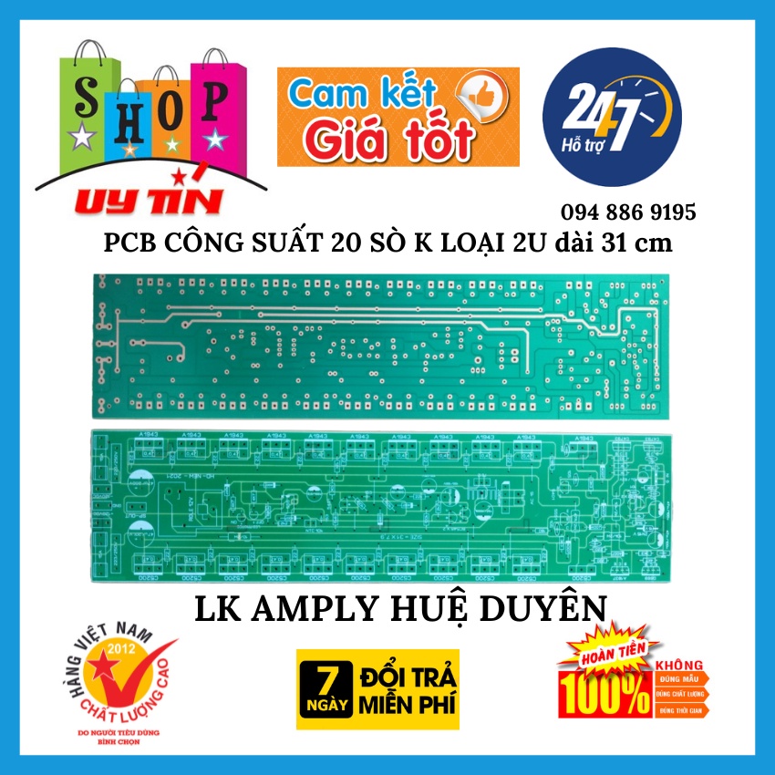 Pcb 20 sò một kênh 2u dài 31cm nguồn cấp max 120-0-120v DC