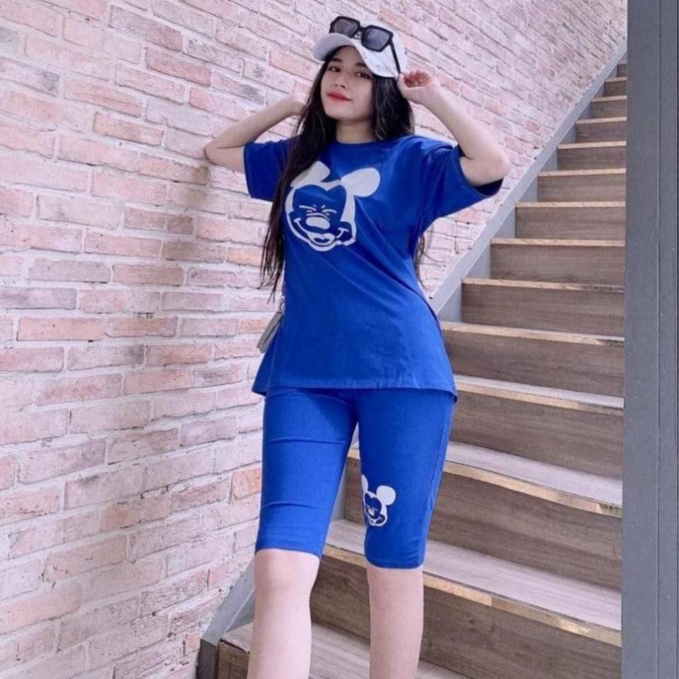 Đồ Bô Nữ MC5228 Đồ Bộ Mặc Nhà Chất Thun Cotton Co Dãn Mịn Đẹp Mickey Size 40KG - 80KG