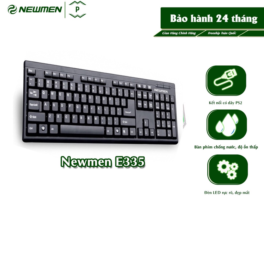 Bàn phím có dây văn phòng Newmen E335, PS2 - Hàng Chính Hãng