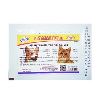 Bio-Amcoli plus gói 5g - Hỗ trợ kiểm soát viêm phổi, tiêu chảy ở chó và mèo