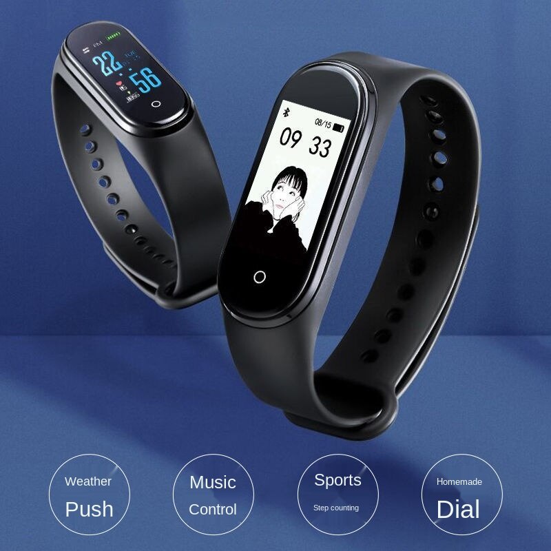 Smart Bracelet Color Screen Multi-Function News Weather Alarm Clock Bluetooth Step Sports Bracelet Watch Men Couple's