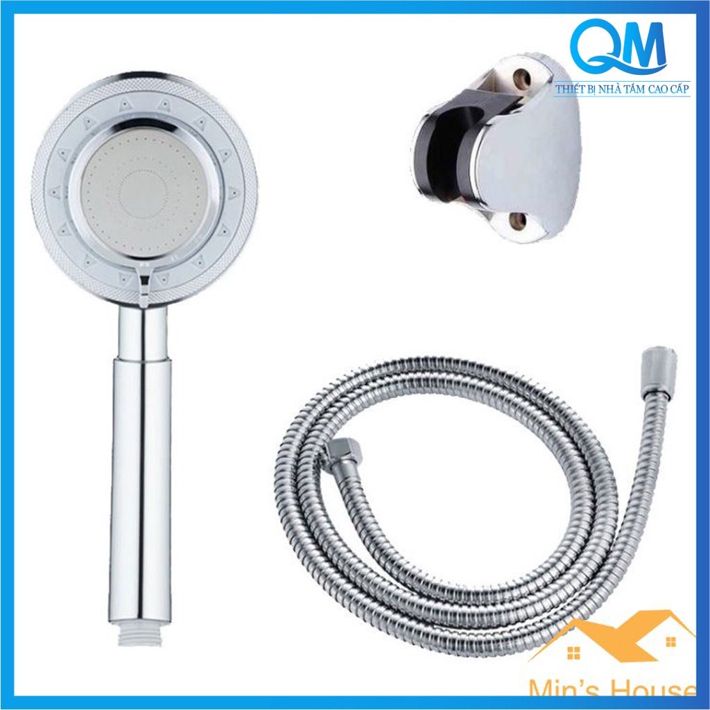 Bộ vòi hoa sen tăng áp 3 chế độ phụn sương bằng nhựa ABS mà Crom siêu sang , siêu mạnh