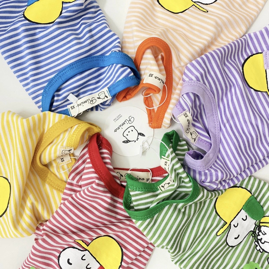 Bộ dài tay kẻ sọc hoạ tiết cún dễ thương cho bé Rimino