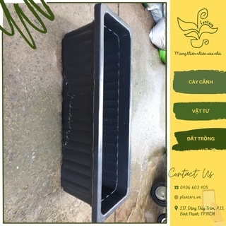 Khay nhựa trồng rau dài 65x21cm trắng/đen - khay chậu - khay nhựa trồng rau