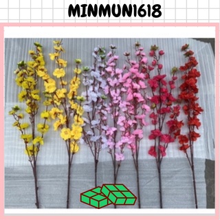 Cành đào mai giả trang trí tết có 5 nhánh nhỏ dài 1 mét  hàng loại 1 đẹp MinMun1618 cành hoa