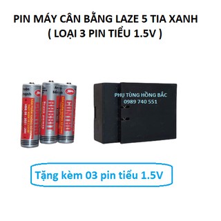 Pin máy cân bằng laze 5 tia xanh tặng kèm 3 pin tiểu 1.5 Vol