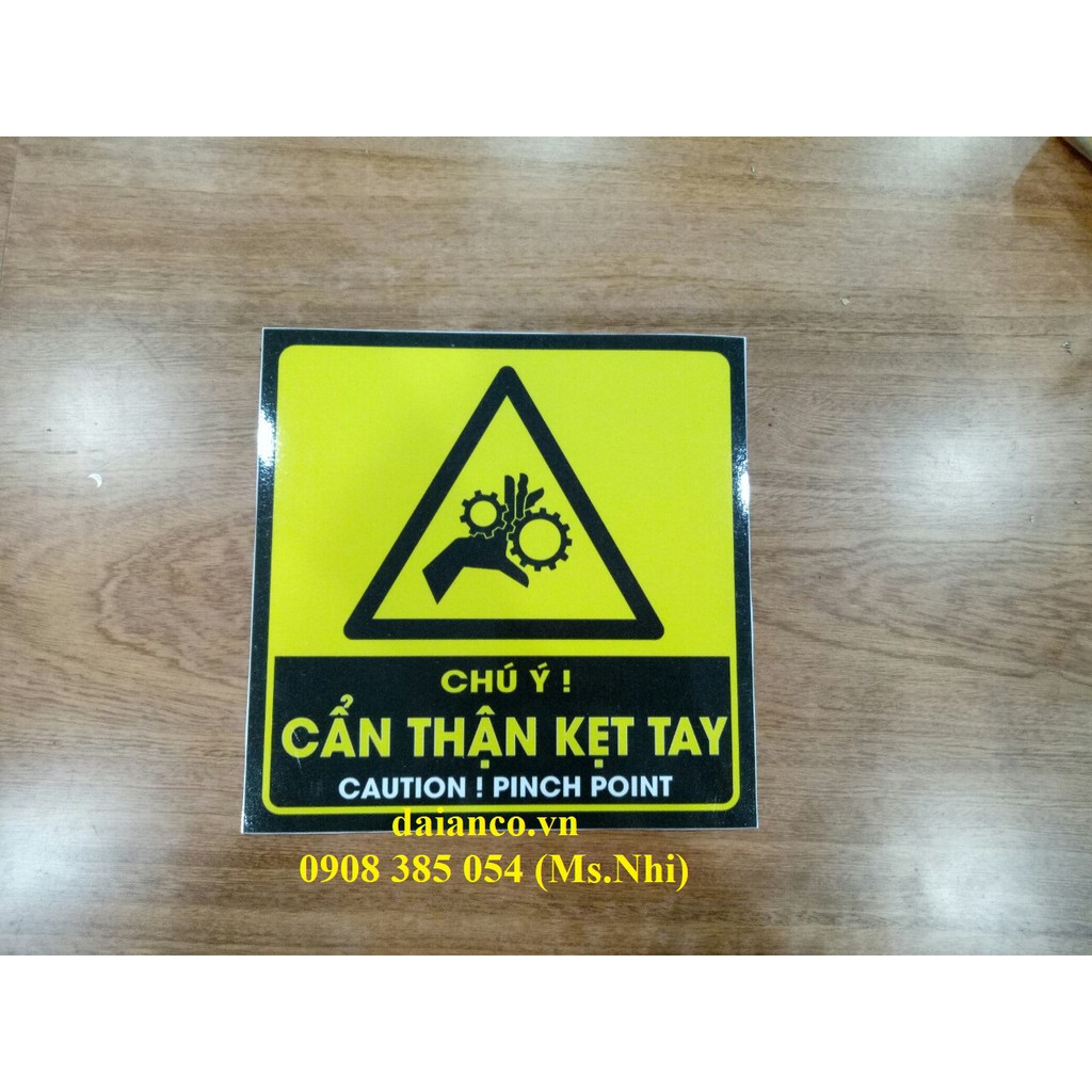 [HCM] KHUYẾN MÃI Combo 3 tấm decal dán nội dung cần thận kẹt tay''- KT 20x20cm- Hình thật, hàng sẵn