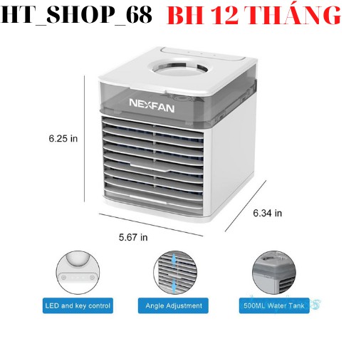 Quạt Điều Hòa Hơi Nước Mini NexFan, Quạt Phun Sương Tạo Độ Ẩm 3 Chế Độ Gió Làm Mát Dung Tích 500ml - Mẫu Mới 2021