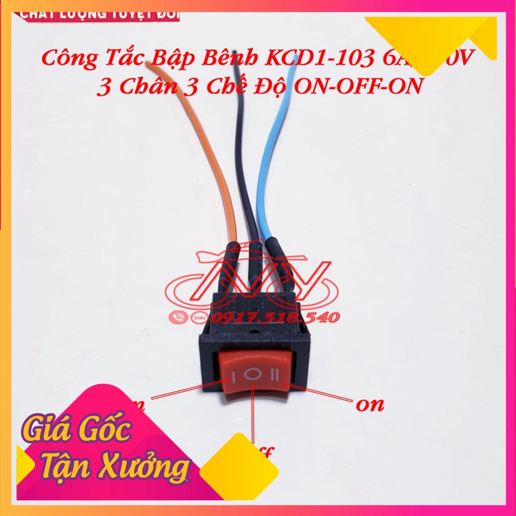 Công Tắc Bập Bênh 3 Chân 3 chế độ (Ảnh Sp thật)