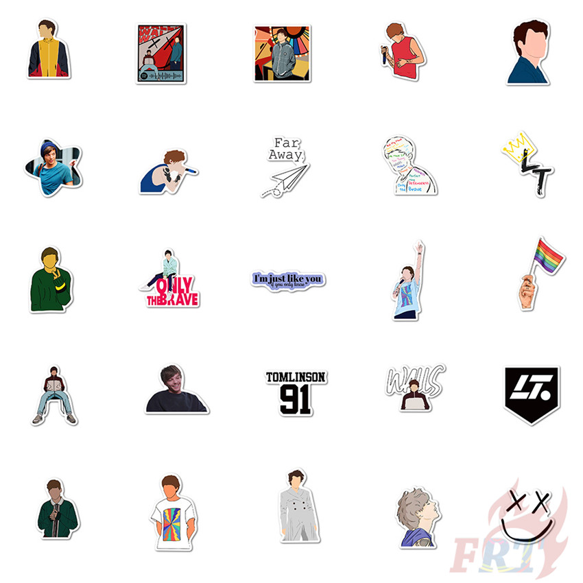 ❉ Louis Tomlinson - One Direction 1D Singer Stickers ❉ 50Pcs/Set Waterproof DIY Fashion Decals Doodle Stickers