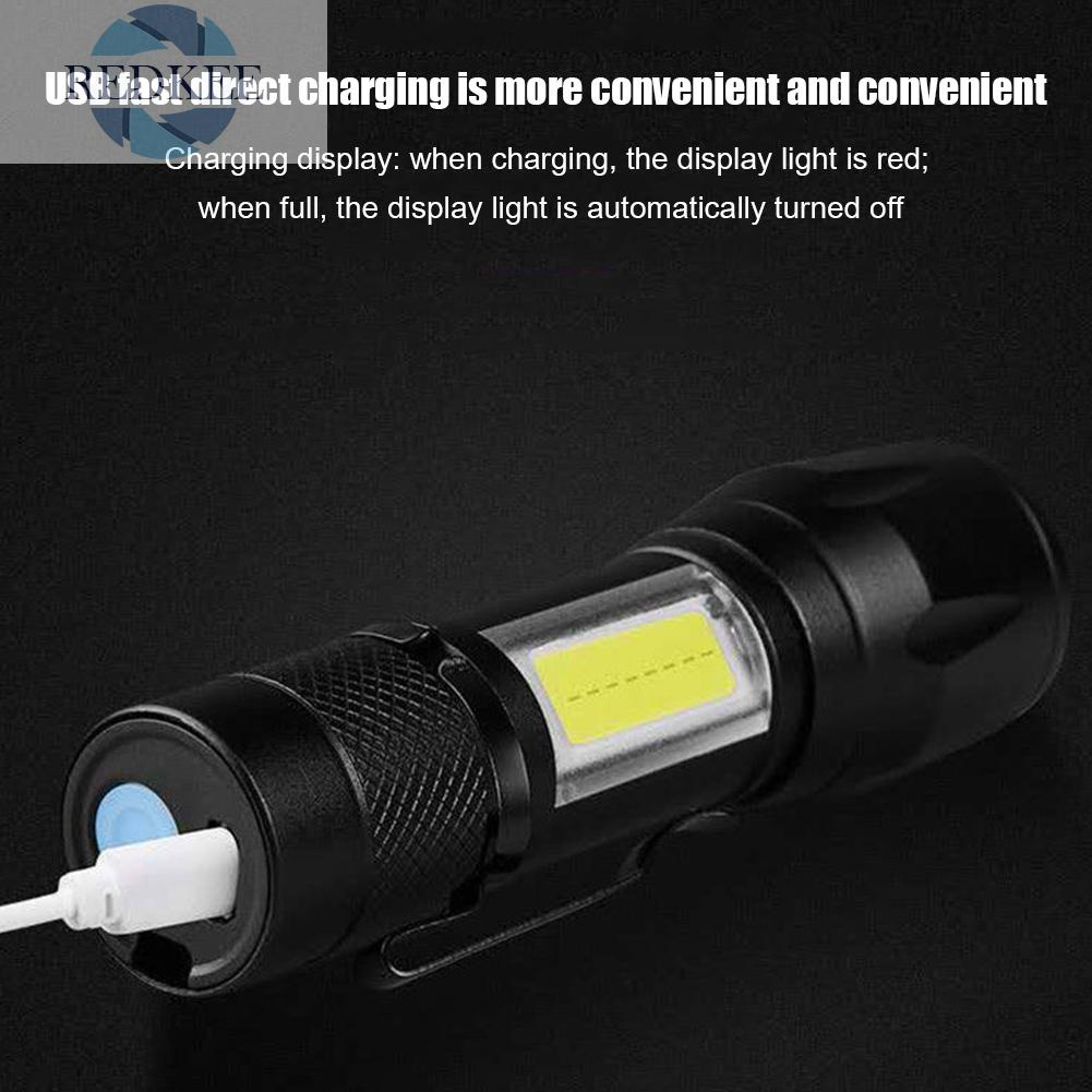 Đèn pin khẩn cấp XPE+COB LED IPX4 3 chế độ