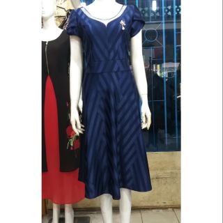 Đầm dự tiệc trung niên dáng xòe giấu bụng ( 52 kg - 68 kg )