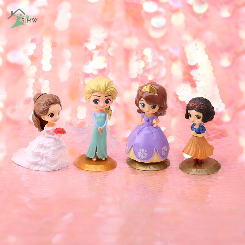 SJMW Cute Cartoon Girls Cake Topper Big Eyes Doll Princess Birthday Cake Decoration Party Supplies