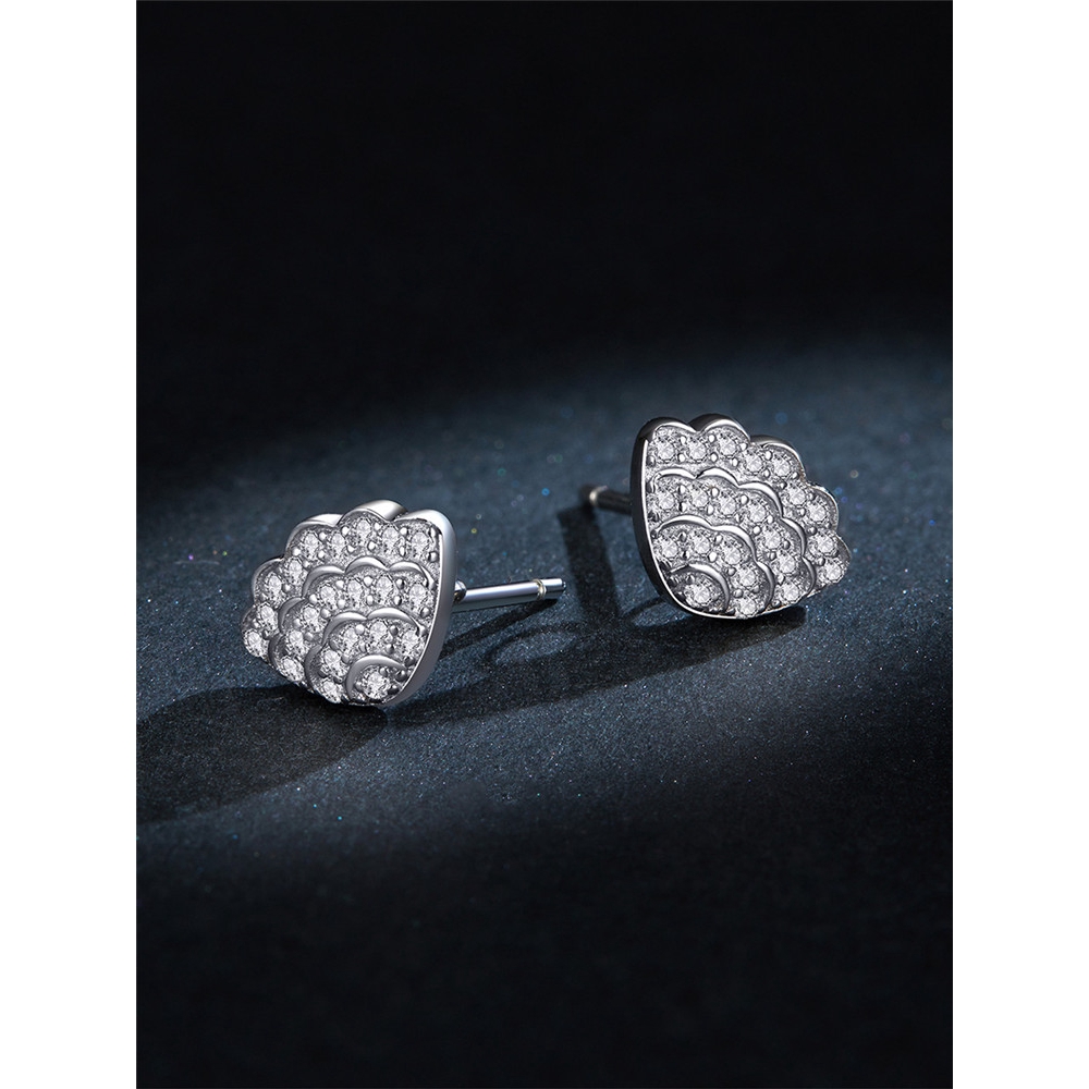 Bông Tai Bamoer Bse342 Bằng Bạc 925 Hình Vỏ Sò