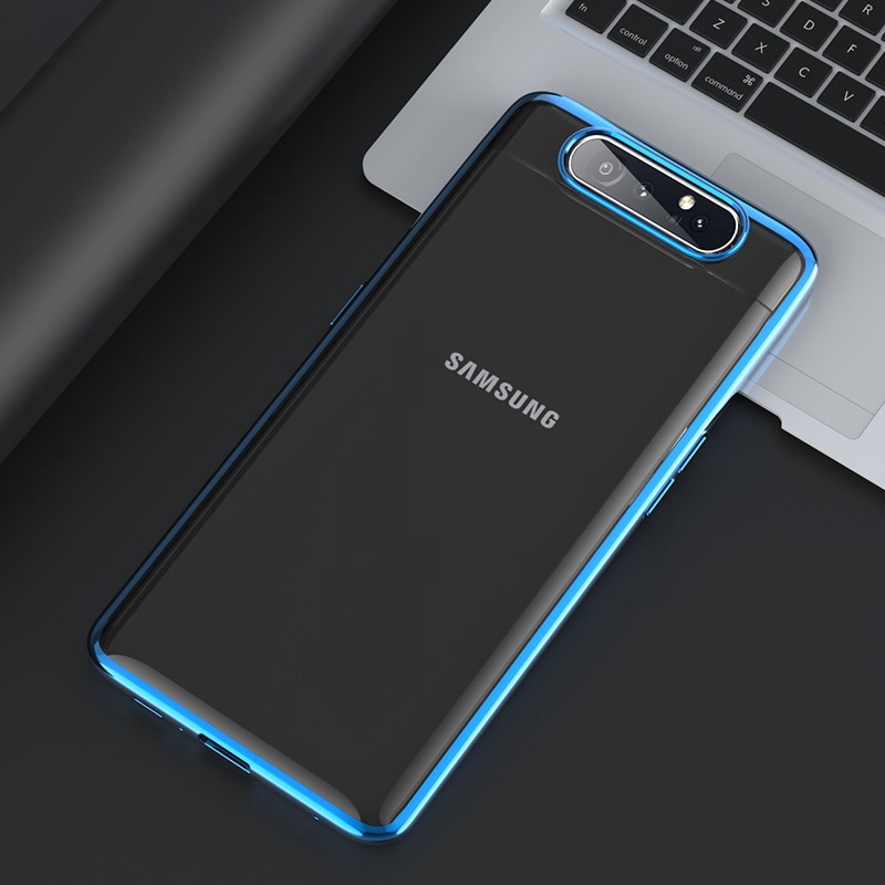 Ốp Điện Thoại Cứng Trong Suốt Mạ Viền Sang Trọng Cho Samsung Galaxy A80
