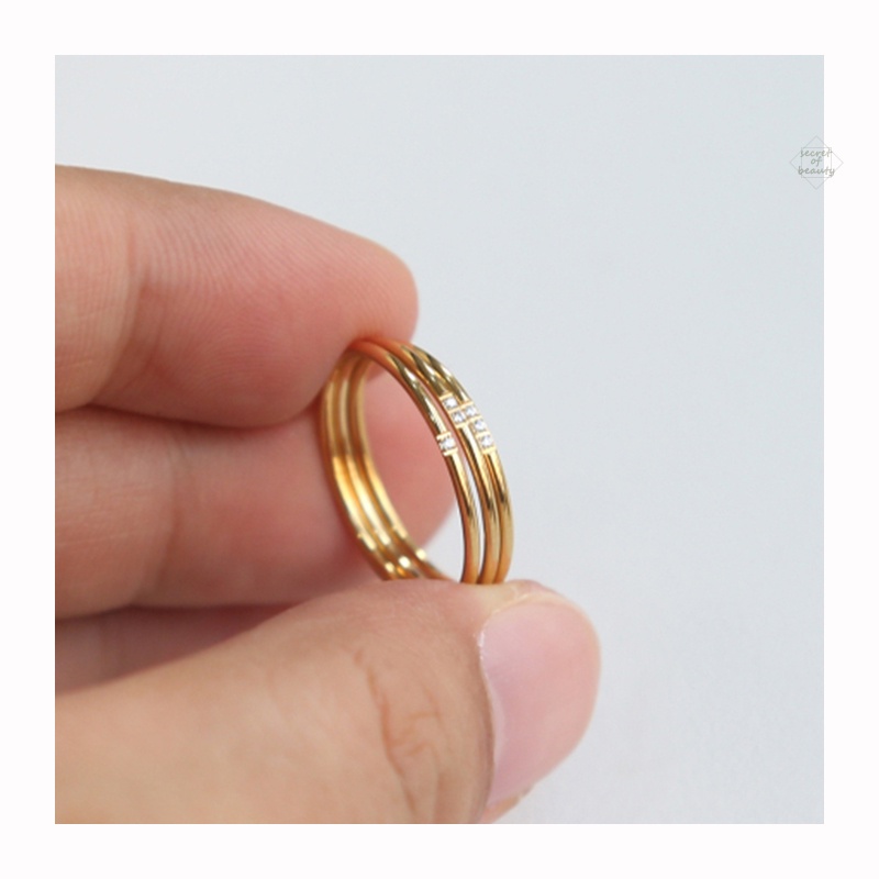 Nhẫn titan nữ không gỉ mạ vàng 18k thiết kế đơn giản phong cách ins hàn quốc mới nhất 2023