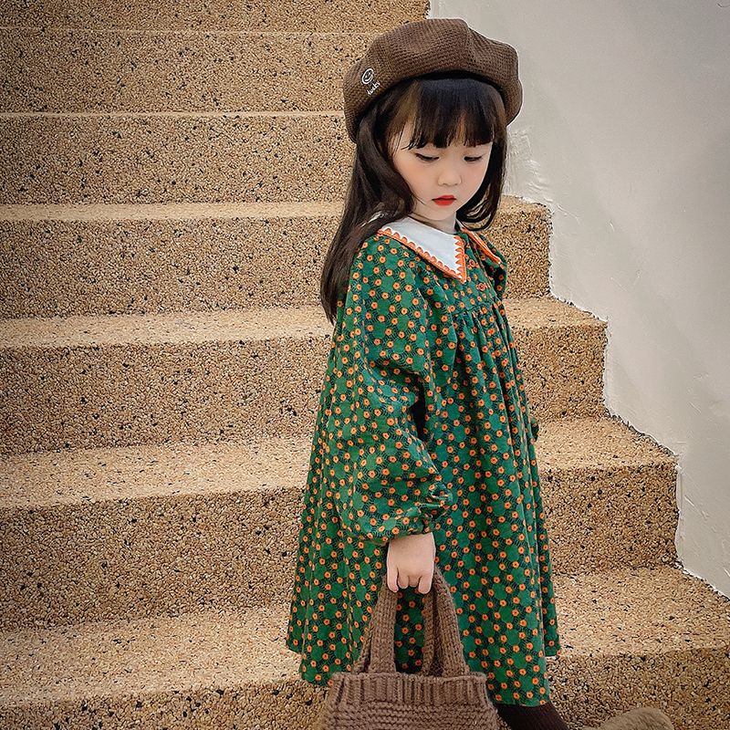 [Babycat] Hàng Có Sẵn Đầm Hoa Phong Cách Hàn Quốc Nhật Bản Mới 2022 Phong Cách Phương Tây Retro Cho Bé Gái