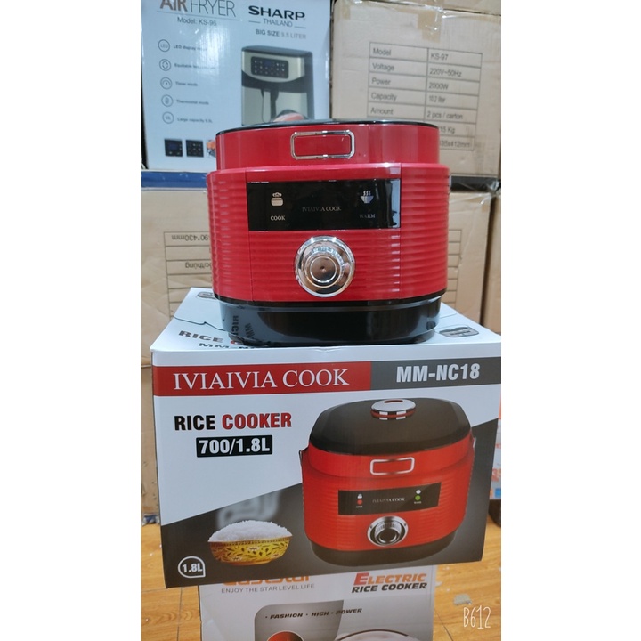 Nồi Cơm Điện MAMA COOK MM NC - 18 Dung tích 1,8 Lít - Tặng Kèm Giá Hấp, Bảo Hành 12 Tháng