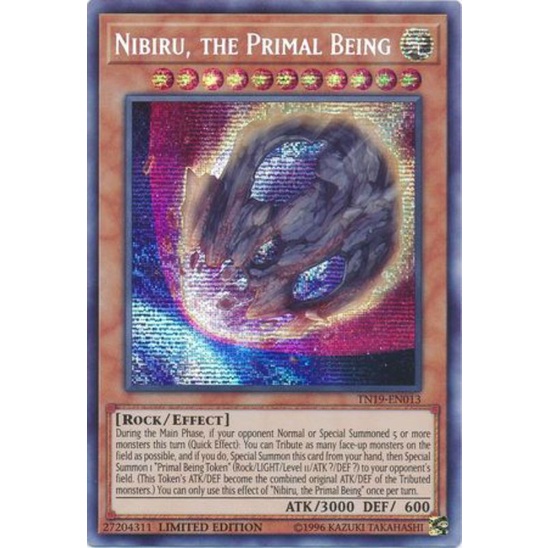 [KN yugioh shop] thẻ bài: Nibiru, the Primal Being - TN19-EN013 - Prismatic Secret Rare Limited Edit