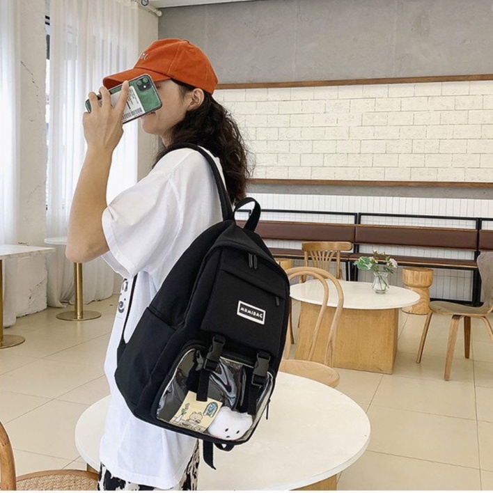 Balo thời trang nam nữ cặp sách đi học kích cỡ lớn nhiều ngăn đựng chất vải canvas bền đẹp chống thấm nước