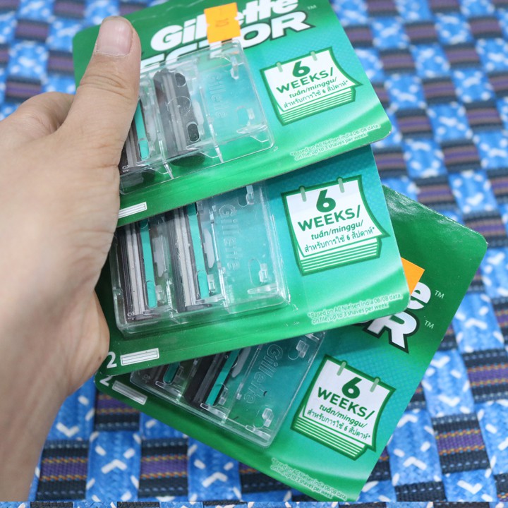 Lưỡi dao cạo râu Gillette Vector 1 vỉ 2 lưỡi chính hãng