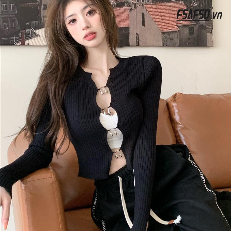 Áo Cardigan Dệt Kim Tay Dài Thiết Kế Ngọt Ngào Cho Phái Nữ