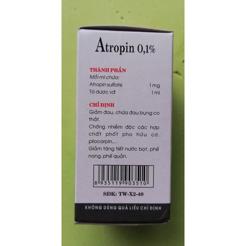 1 lọ Atropin 0,1% chống nôn cho chó mèo (20ml)