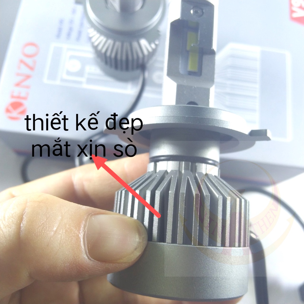 Đèn pha led Kenzo V9s 60W mẫu mới nhất 2022 chân H4 bảo hành 2 năm