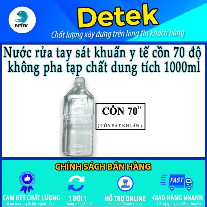 Nước rửa tay sát khuẩn y tế cồn 70 độ không pha tạp chất dung tích 1000ml