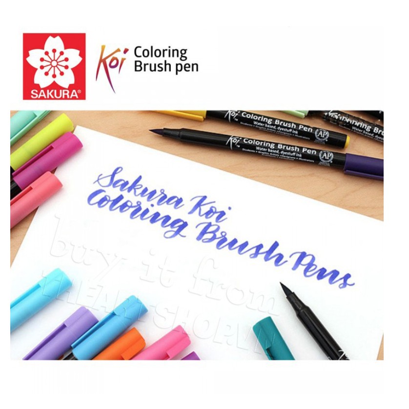 (P1) Bút cọ màu nước SAKURA (Bán lẻ) - SAKURA KOI Coloring Brush Pen (Single)