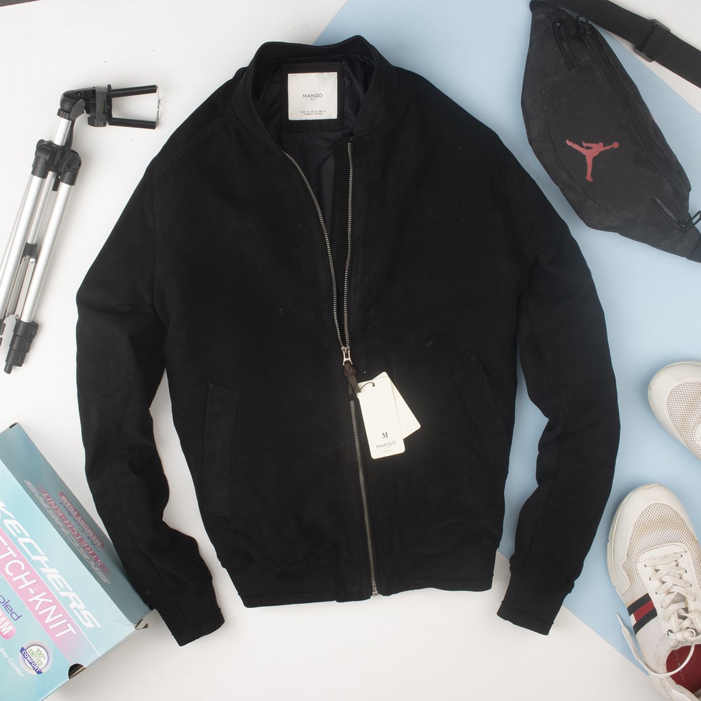 Áo khoác nam Bomber da lộn VNXK