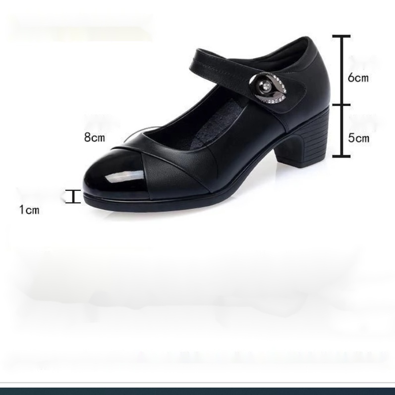 Giày Cao Gót Đế Mềm Dày Thời Trang Xuân Thu 2022 Cho Nữ Trung Niên