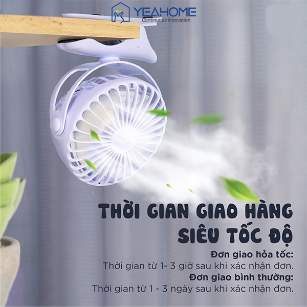 Quạt sạc mini kẹp xe đẩy YOOBAO Y-F04 6400 mAh Xoay 720 độ - Máy phun sương tạo độ ẩm YOOBAO M106 dung tích 300ml