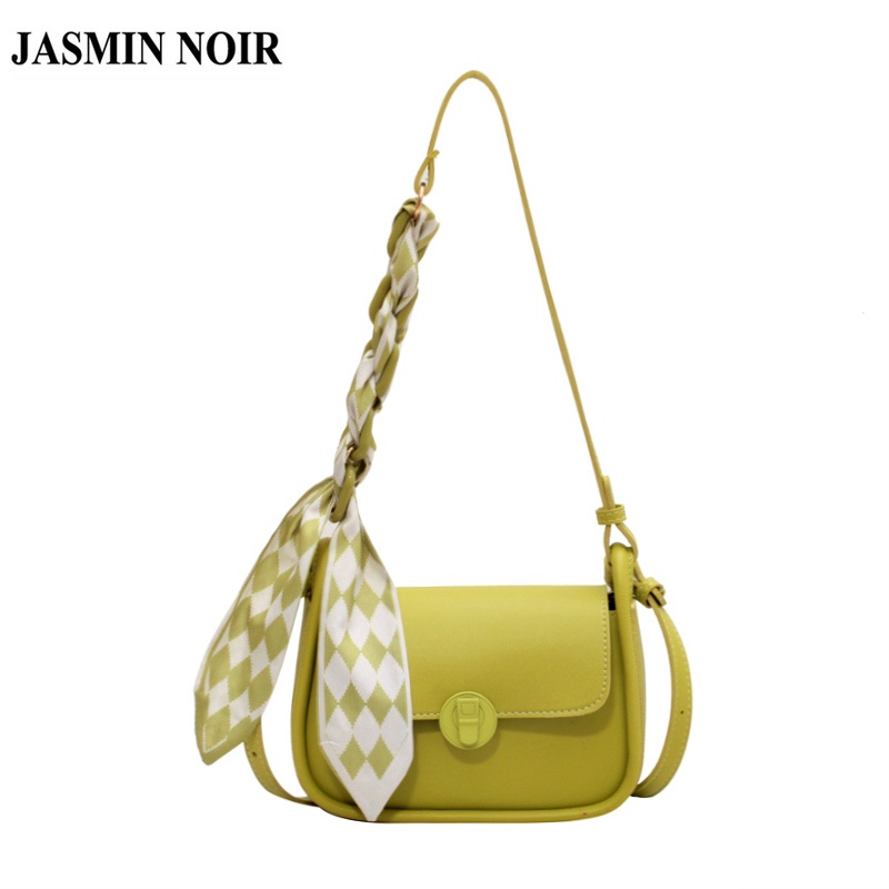 Túi Da JASMIN NOIR PU Đeo Chéo Vai Gắn Khăn Choàng Thời Trang Dành Cho Nữ