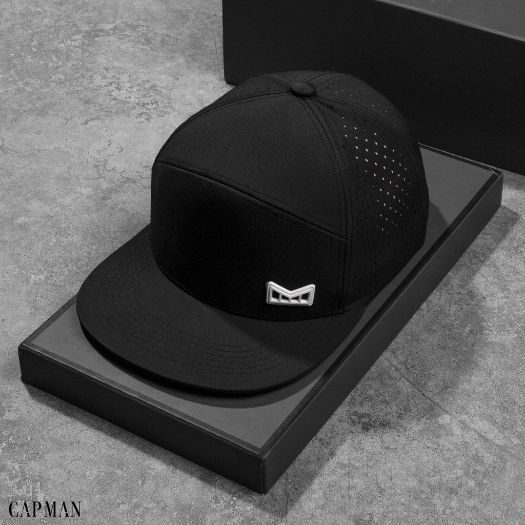 Mũ lưỡi trai CAPMAN chính hãng full box, nón kết nam snapback vải dù CM63 màu đen