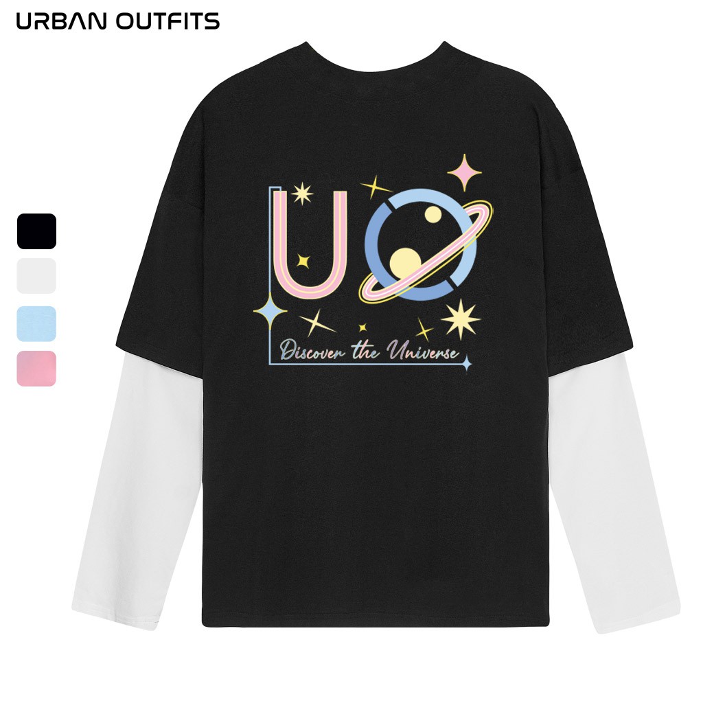 Áo Thun Tay Dài Phối Nam Nữ Form Rộng URBAN OUTFITS In UO Discover TDO50 100 cotton 4 Chiều
