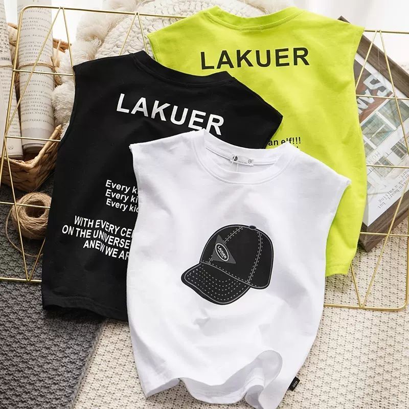 Áo Sát Nách Thể Thao Chất Liệu Cotton Mỏng Co Giãn Tốt Thiết Kế Mới Thời Trang Mùa Hè Cho Bé Trai