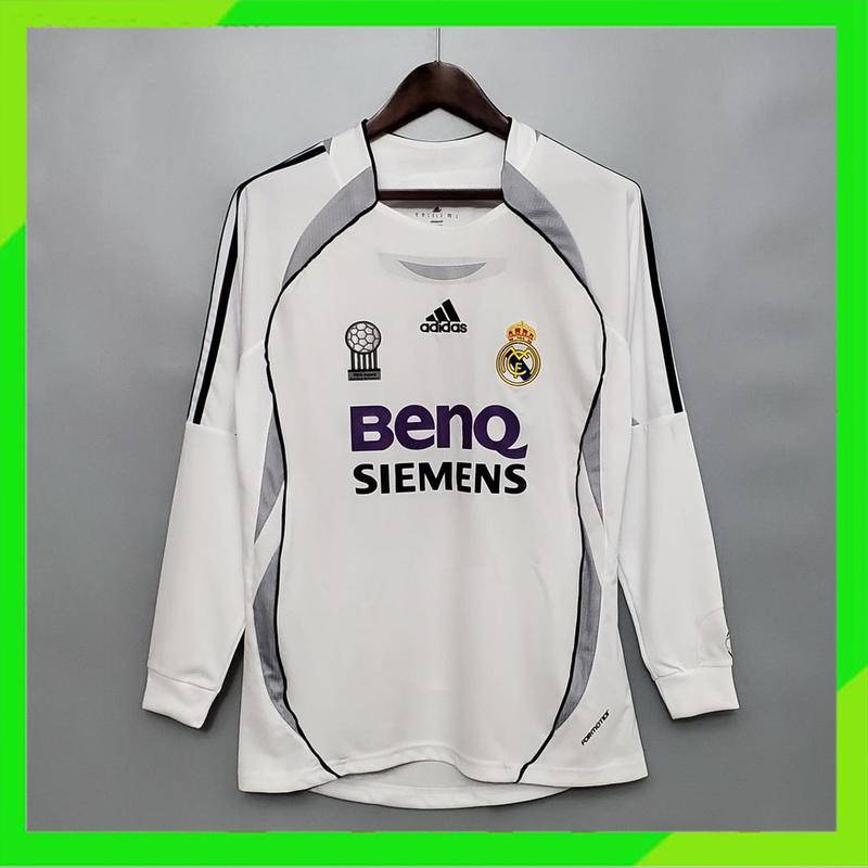 Áo Bóng Đá Dài Tay Phong Cách Retro Real Madrid 06-07