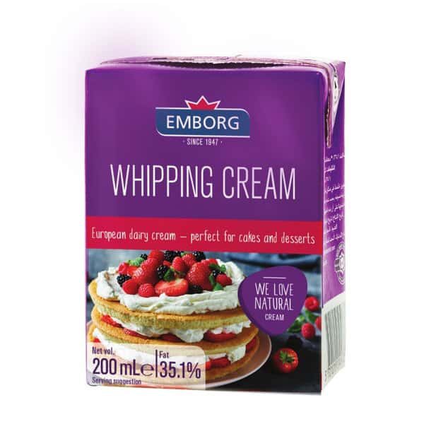 Kem sữa béo Whipping Cream Emborg 35,1% 200ml
